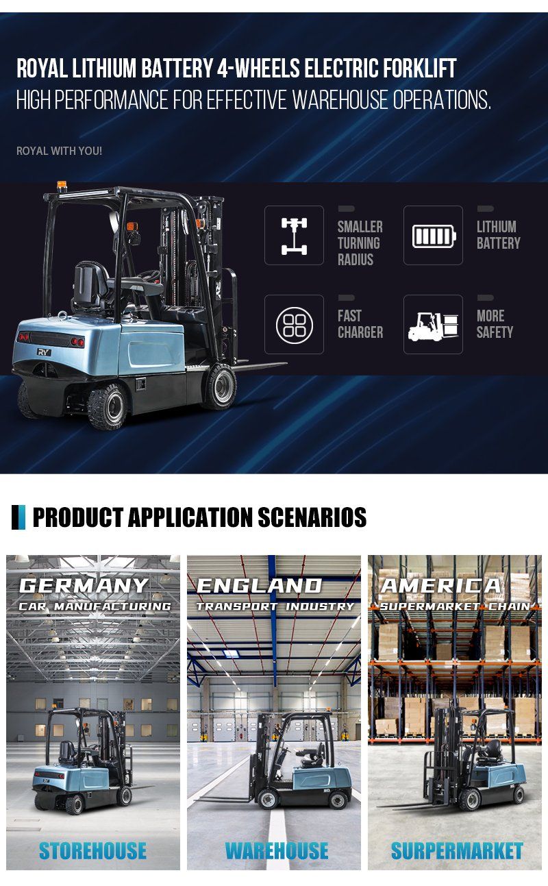 4-Wheel Electric Forklift 2.0 Tons with Ce Certificate