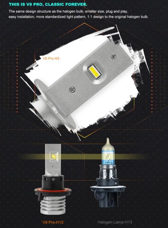 Auto LED Headlight V9 PRO 9004 9007 HID Replacement Car Light