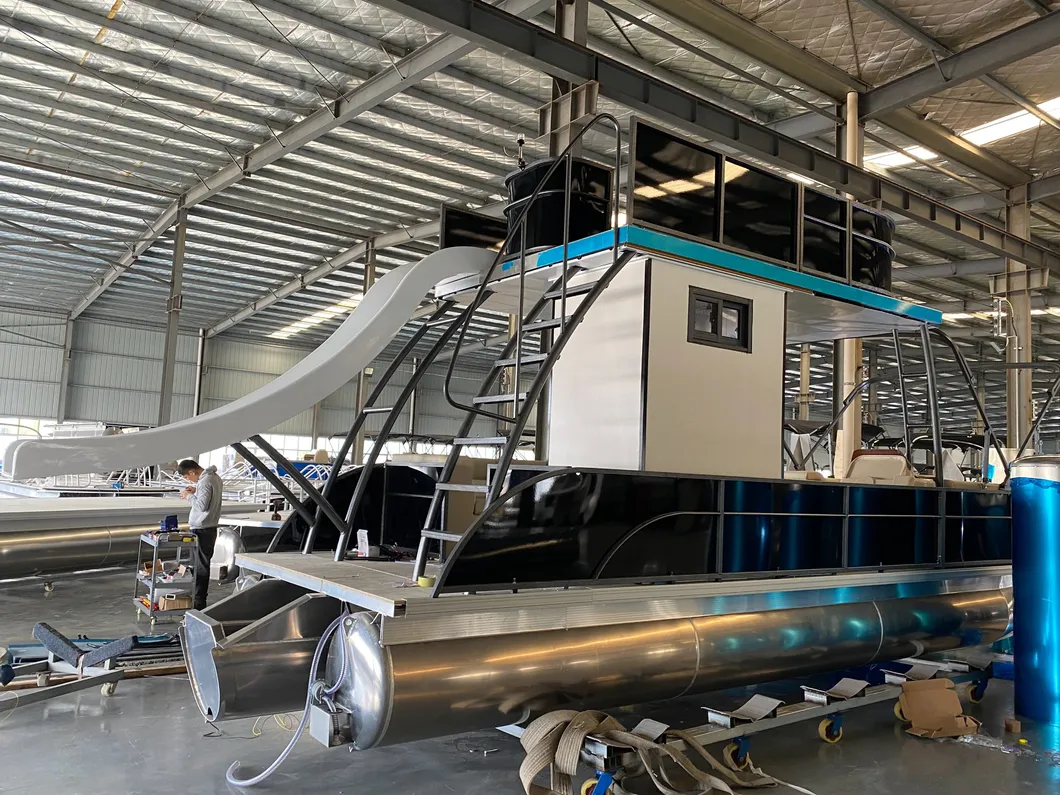 15-30FT Water Play Skii Diving Lake and River Leisure Party Pontoon Boat for Sale