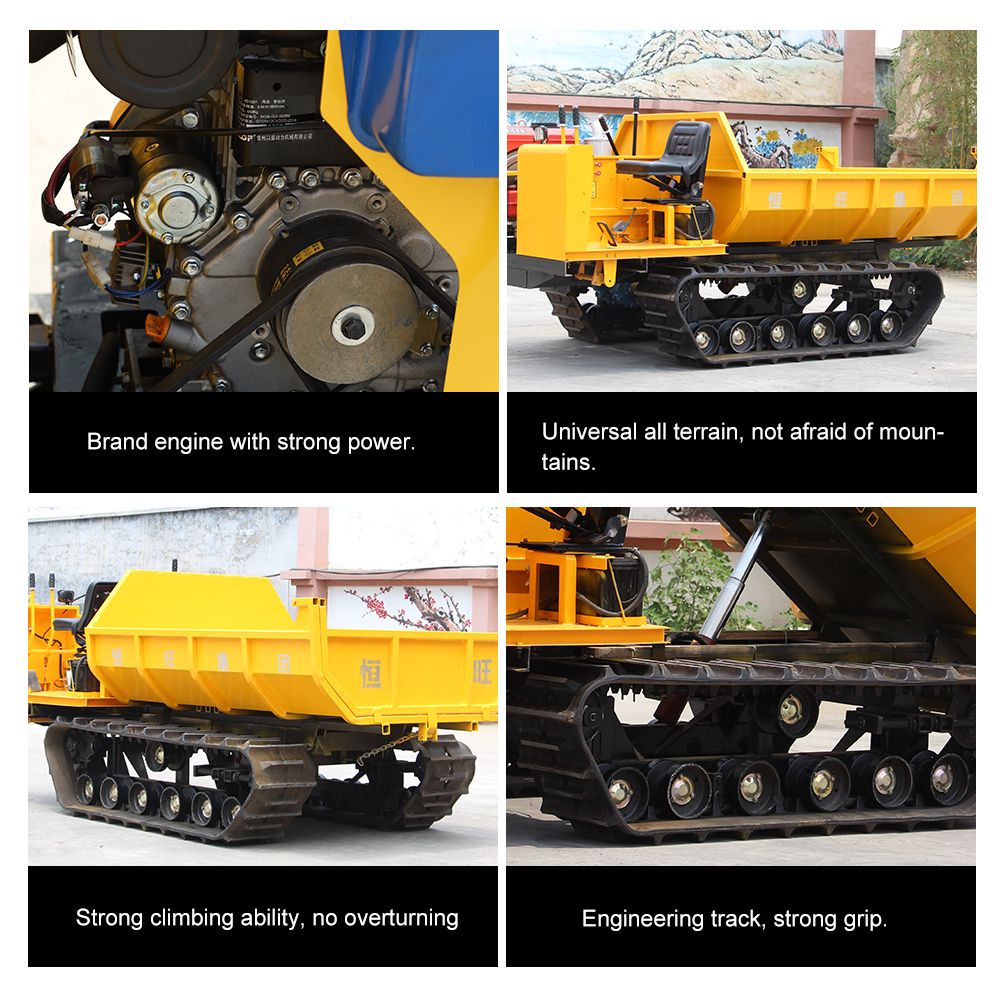 Mini Transporter Machine Multiple Gears Max Running Speed 15km/H Crawler Dumper