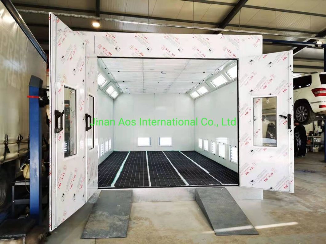 Standard Diesel Heating Spray Booth Car Paint Oven with Riello Rg5s Burner DDF Air Fans