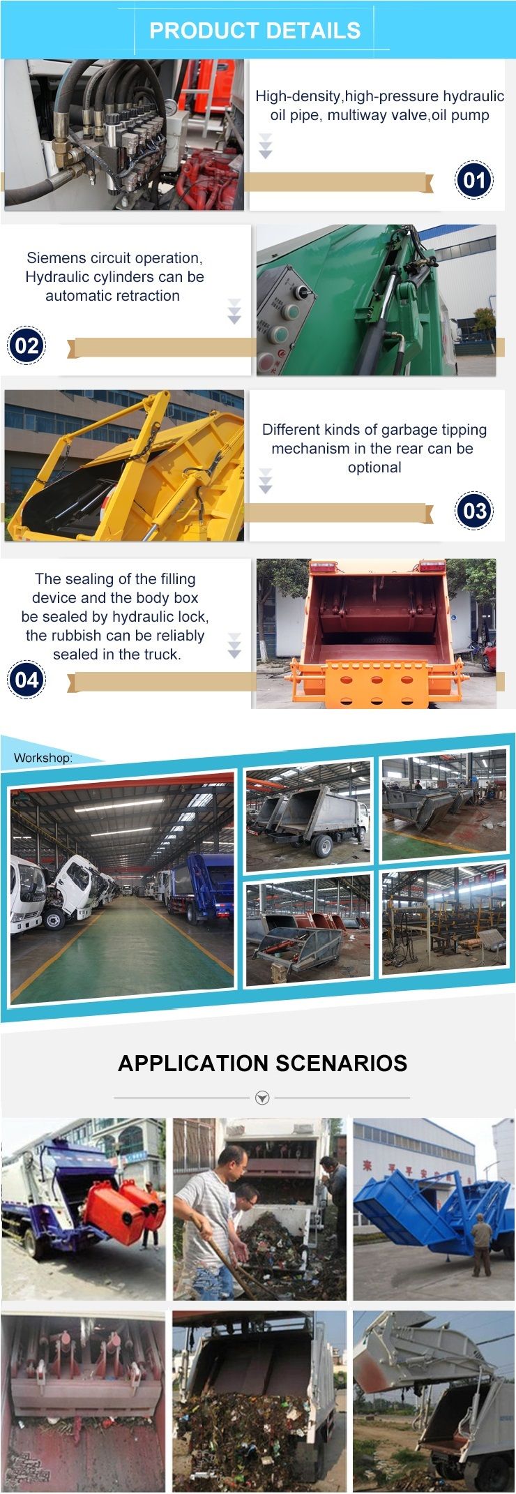 4X2 12cbm (10ton) Refuse Garbage Compaction Compactor Truck