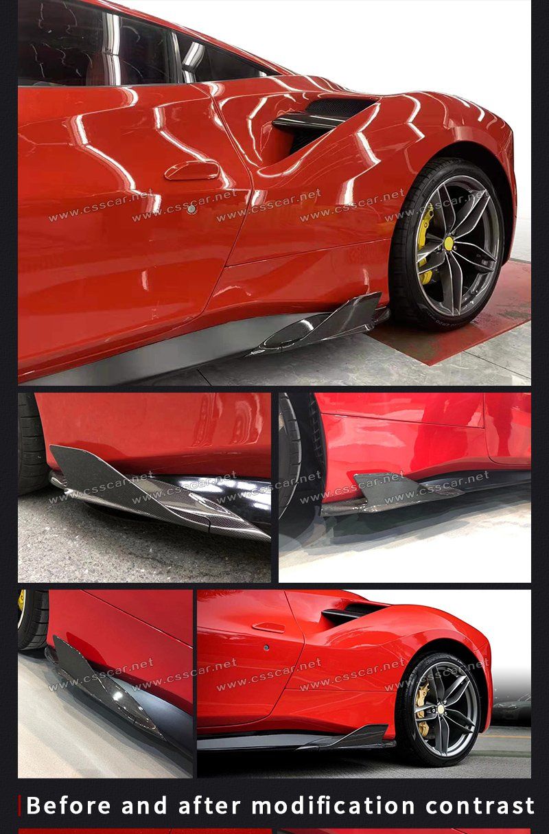 Factory Price Capris Style Universal carbon Fiber Side Skirt for Ferrari 488 Side Skirts