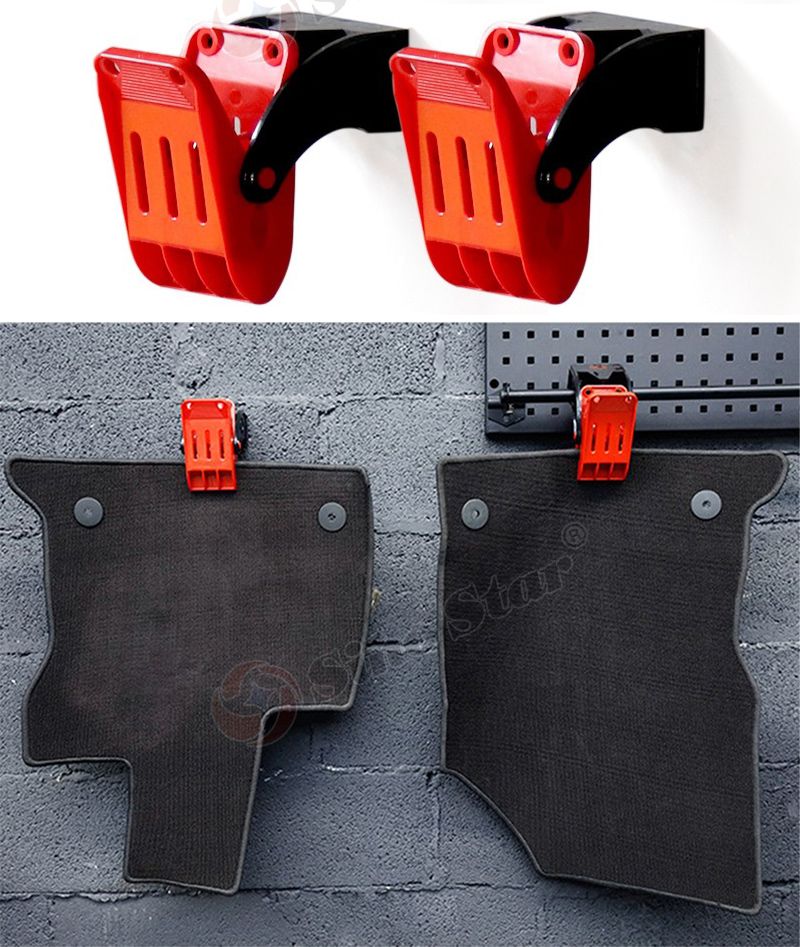 4PCS Car Floor Mat Clips Carpet Wash Clamp Wall Mounted Quick Dry Mat Hanger for Car Wash Cleaning Foot Pad Hook Yoga Mat