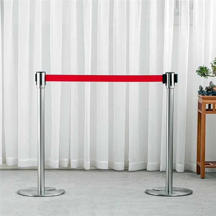 U Shaped Stackable Retractable Belt Queue Line Stand Rope Barrier Crowd Control Stanchion