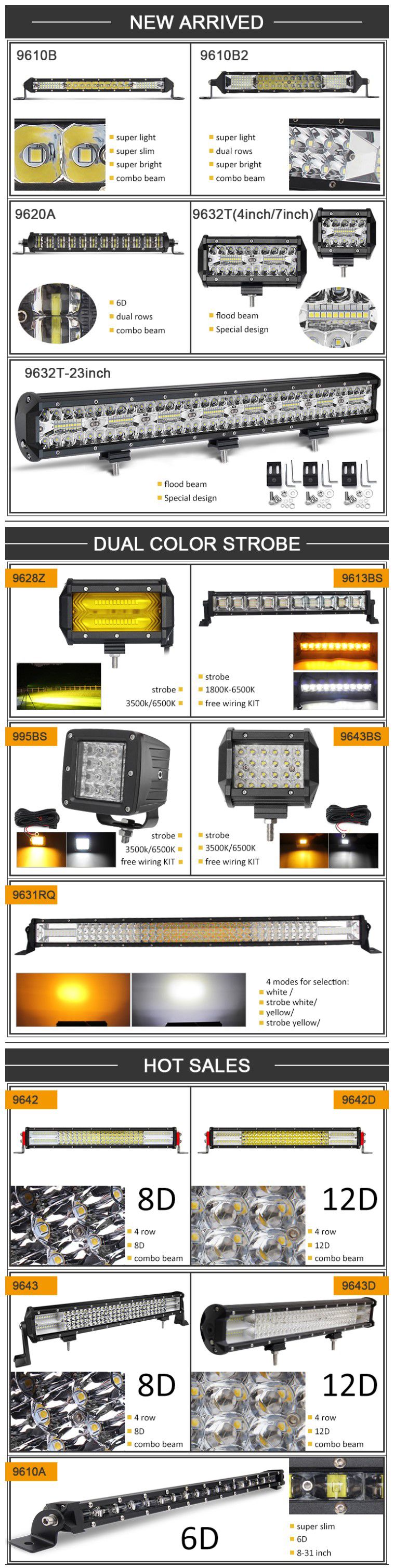 Dual Color Flashing 22 Inch 3 Rows 12V 24 Volt Wholesale Offroad Strobe 4X4 LED Light Bar Truck