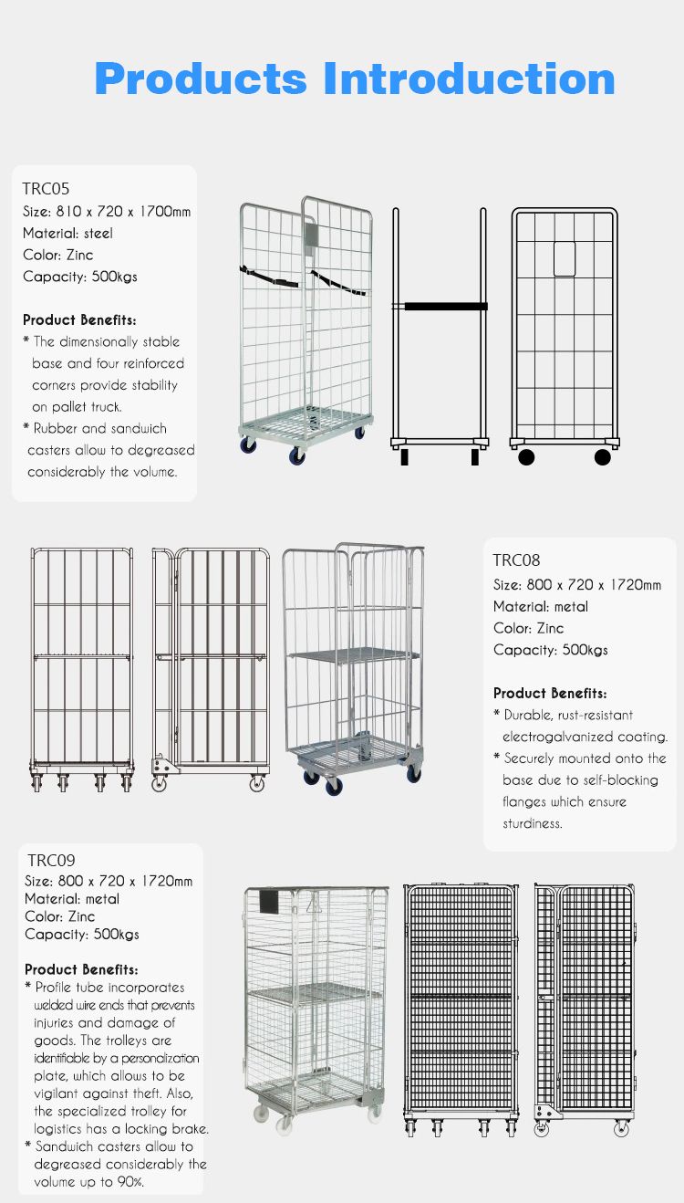 Galvanized Four Side Super Jumpo Logistic Trolley with Logo for Electronics