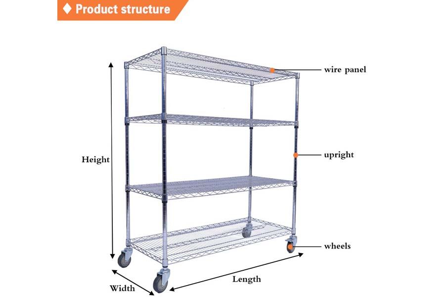 Multi-Layer Removable Storage Wire Shelving in Warehouse