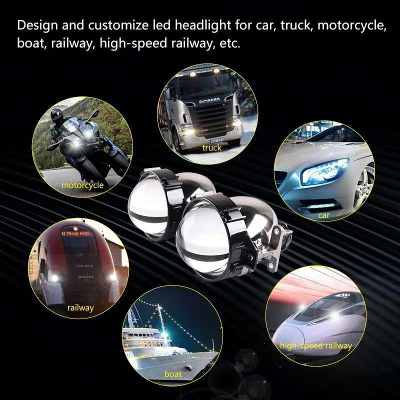 Sanvi Auto Lighting Hot Sale 2.5 Inch S8 Bi LED Projector Lens Headlight for Car Motorcycle Aftermarket Automotive LED Headlamp Upgrading Auto Kits