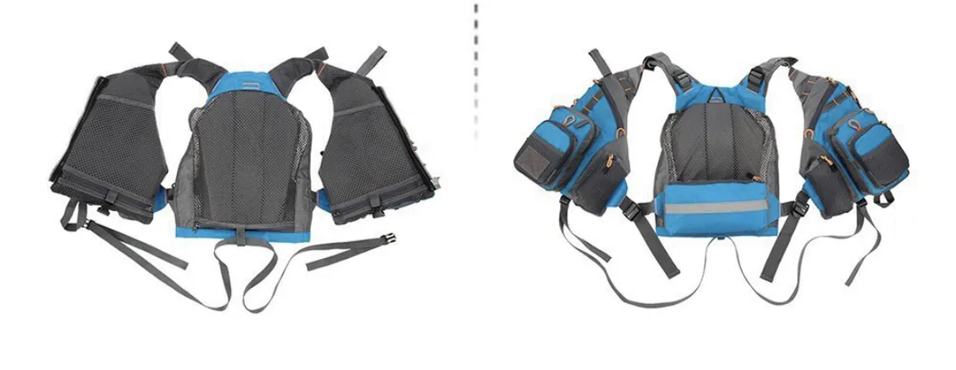 Fishing Life Jacket and Outdoor Activities Fishing Vest with Multi-Pockets Adjustable Vest