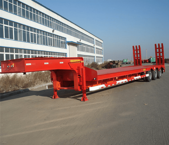 Low Bed Trailer with Container Lock Semi Trailer