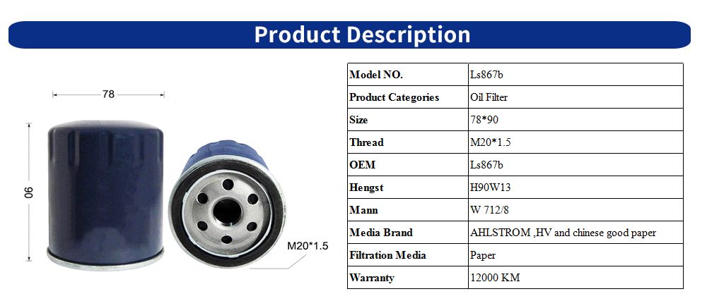 Wholesale Factory Price Auto Spare Parts Cars Truck OEM Oil Filter for Daf Engine Ls867b