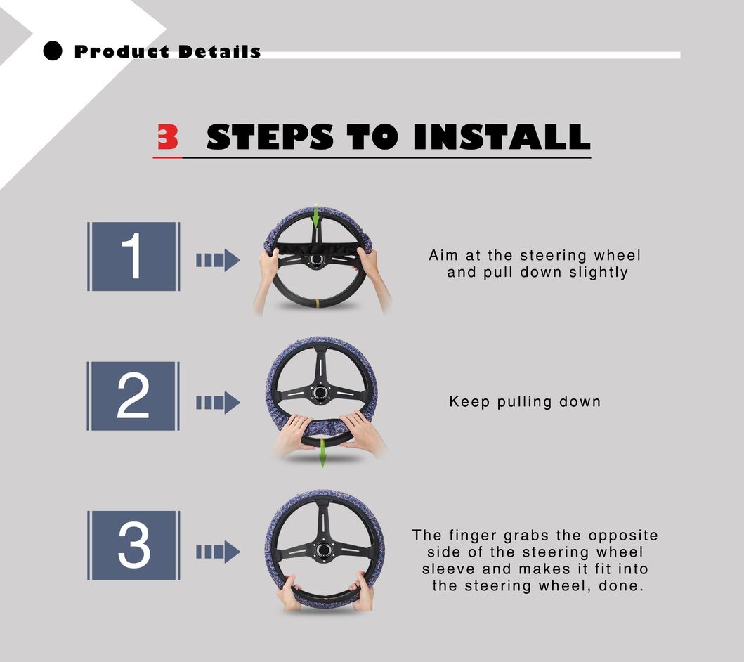 High Quality Fashionable Styles Genuine Leather Steering Wheel Cover Supplier