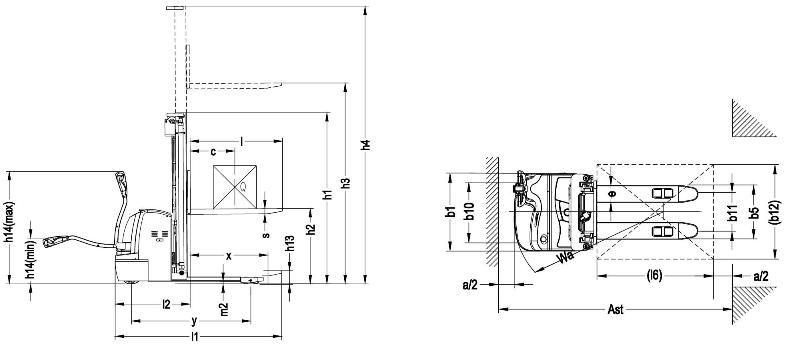 1.6t 3m Hydraulic Full Electric Powered Pallet Stacker Electric Stacking