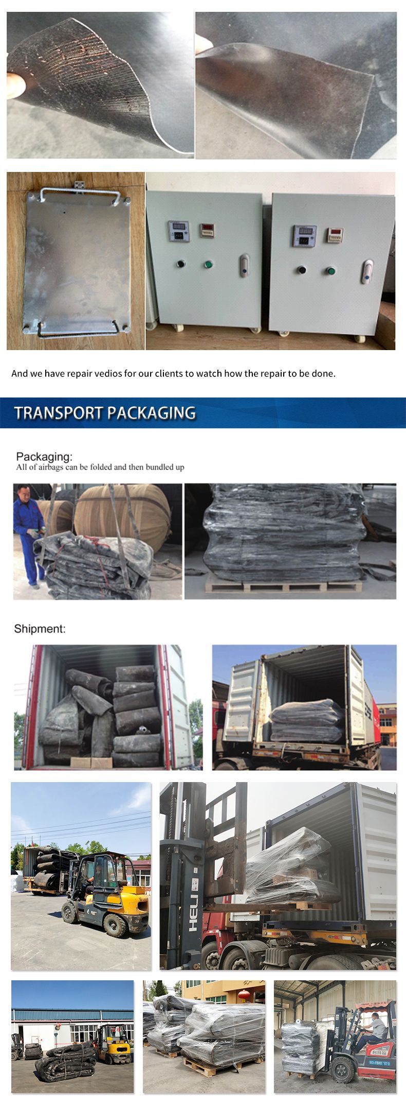 CCS Certificate 8 Layers Ship Launching Marine Rubber Air Bags