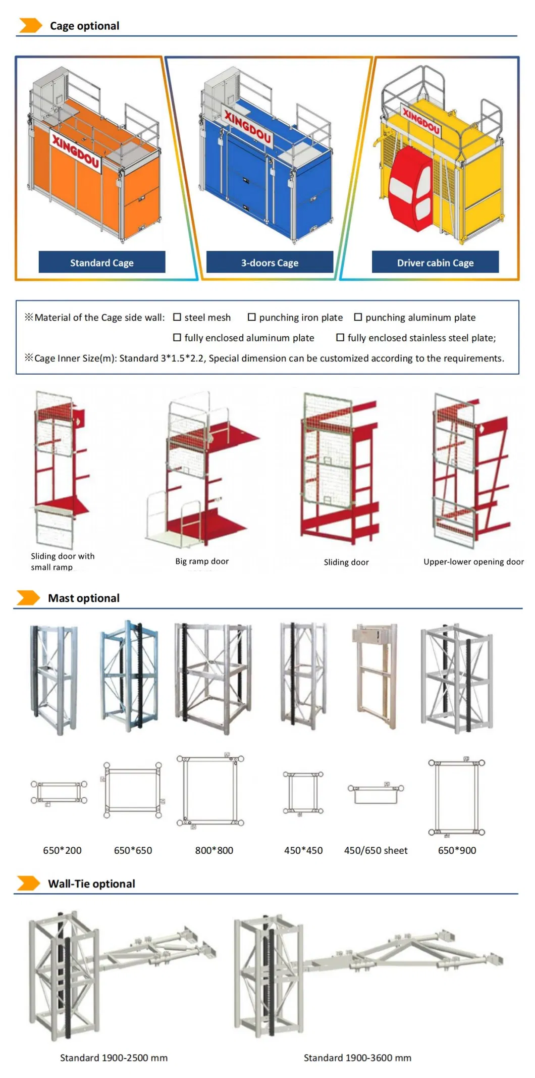 Construction Site Exterior Passenger Hoist for Goods and Man