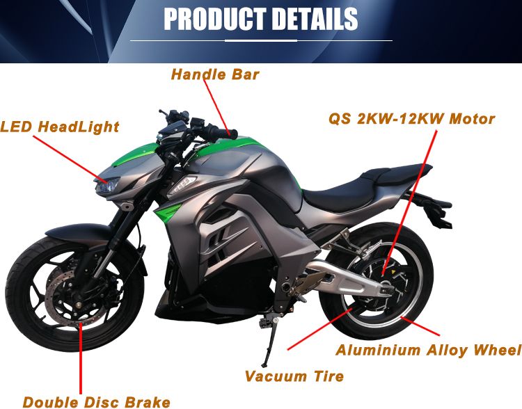 2019 New Design Electric Bike Motorcycle with LED Light