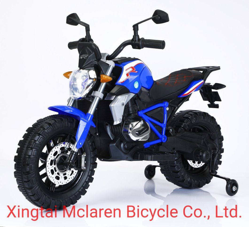 Hotsale Kids Toy Gift Multifunctional Music Electric Motorcycle with Training Wheels Soft Seat