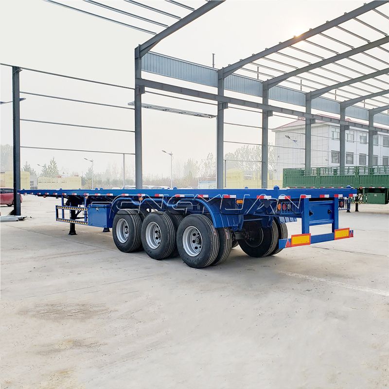 Fengyuan 3 Axles 40FT Flatbed Semi Trailer with ABS Anti-Lock Braking System