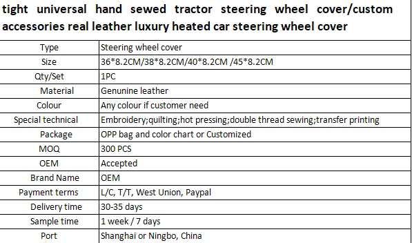 High Quality Factory Supply Non-Slip Diamond Styles Leather Car Steering Wheel Cover for Sale
