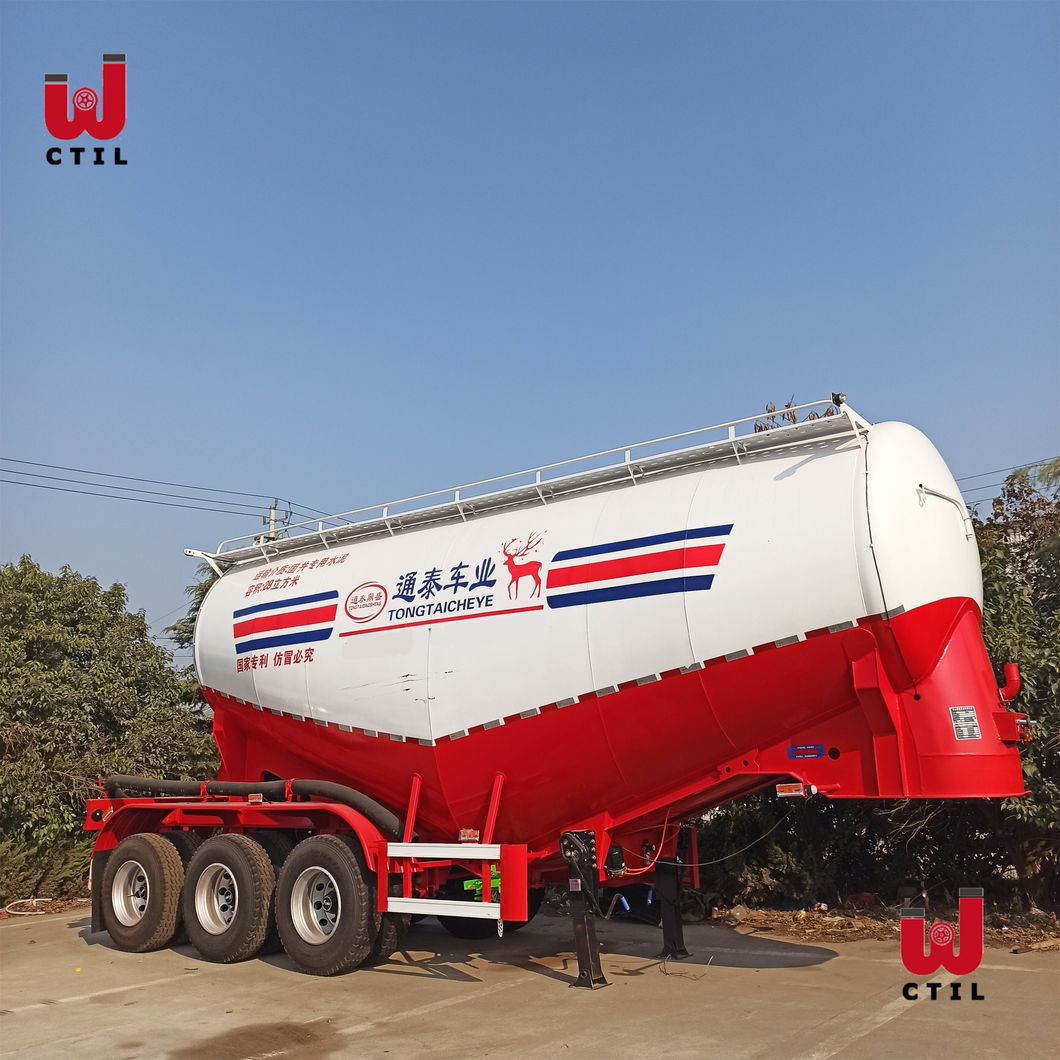 Tri-Axles 55cubic Meters Bulk Cemenrt Powder Material Semi-Trailer
