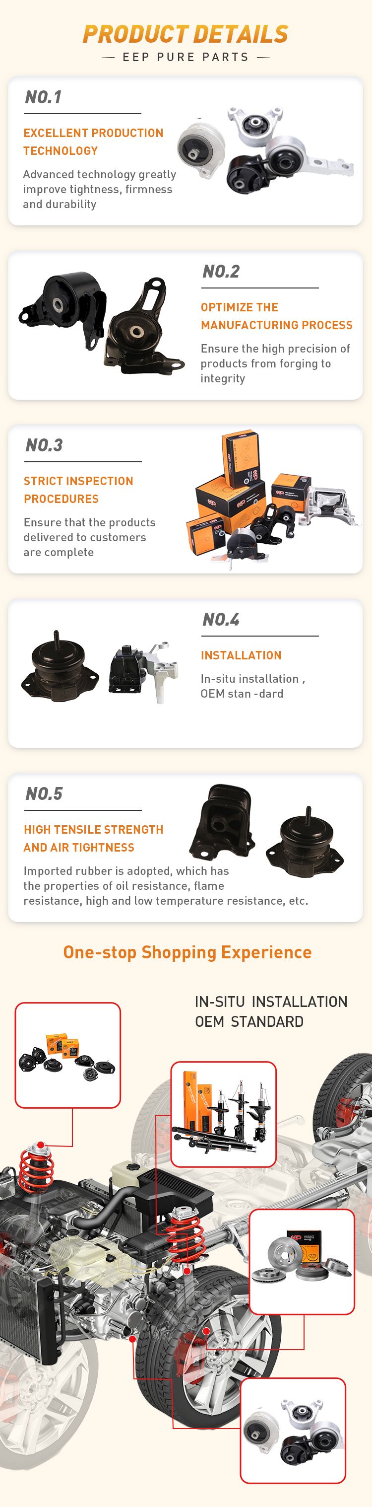 Wholesale Factory Car Spare Part Engine Mount for Mazda Demio Dy3 Dy5 02- D350-39-060