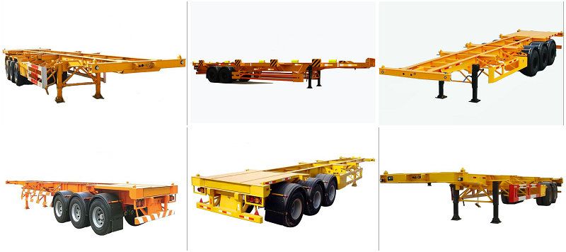 Aotong 2 Axle 40FT Terminal Port Container Skeleton Semi Trailer