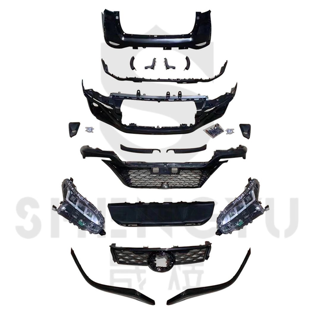 High Quality Car Bumper Contain Front and Rear Bumper with Grille for Toyota Fortuner 2014-2020 Upgrade to 2021
