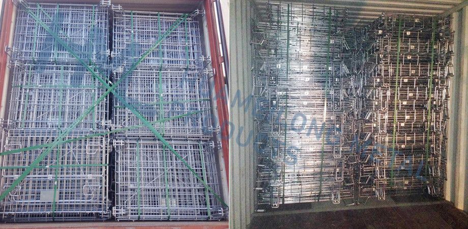 Galvanized Welded Warehouse Industrial Wine Storage Portable Wire Mesh Cage