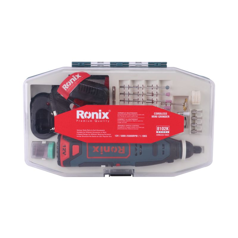 Ronix Model 8102K Cheap DIY 12V Lion Batter Grinding Cutting Machine Mini Grinder