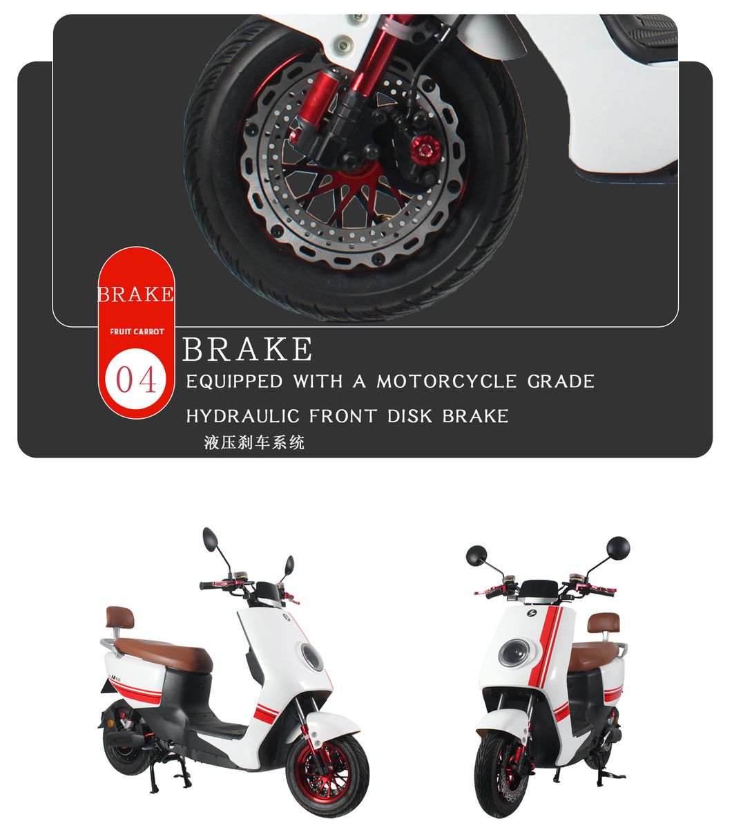 Two Wheel Electric Tricycle Motorcycle Electric Scooter Electric Bike with Liithium Battery