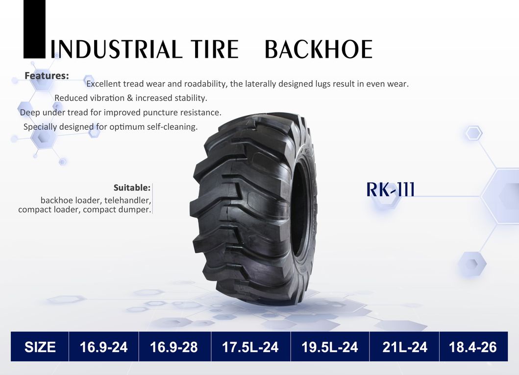 Hanmix Ind Radial Bias Solid off The Road Loader Grader Scraper Backhoe Loader, Telehandler, Compact Loade Industrial Tyres 16.9-24 16.9-28 17.5L-24