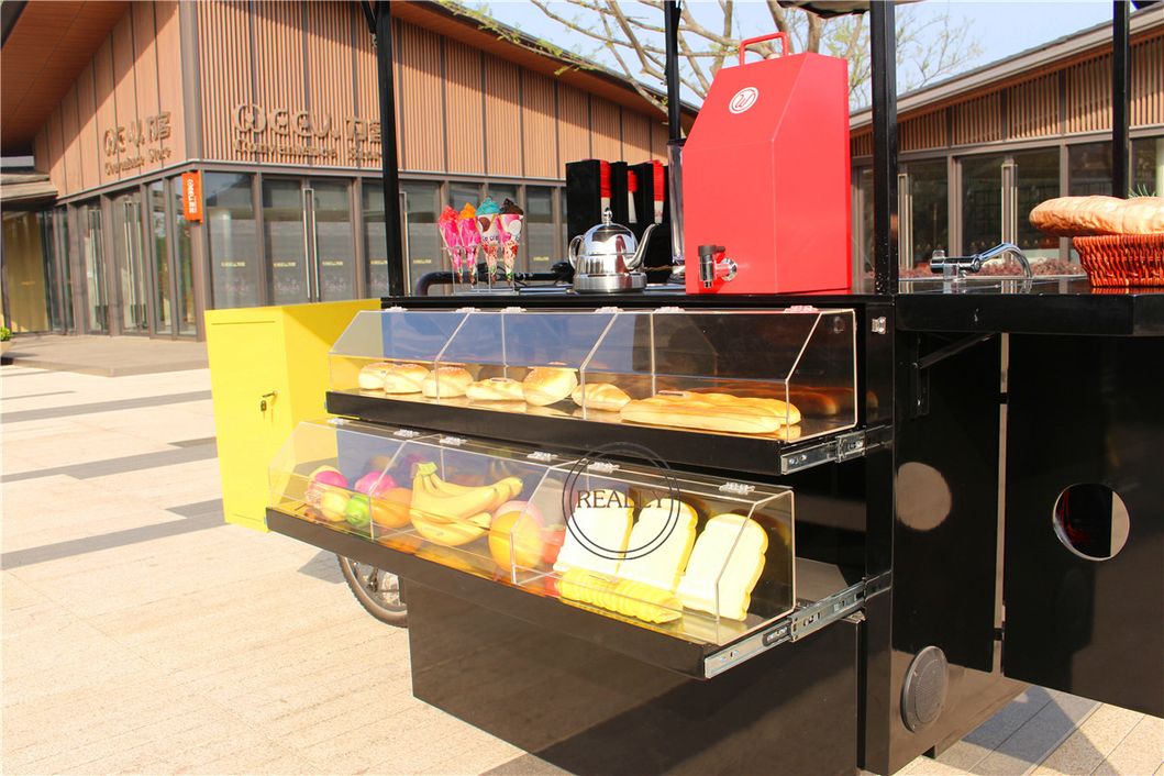 OEM Electric Adult Cargo Tricycle for Sale Food Snacks Three Wheel Pizza Delivery Bike Fast Mobile Coffee Vending Cart