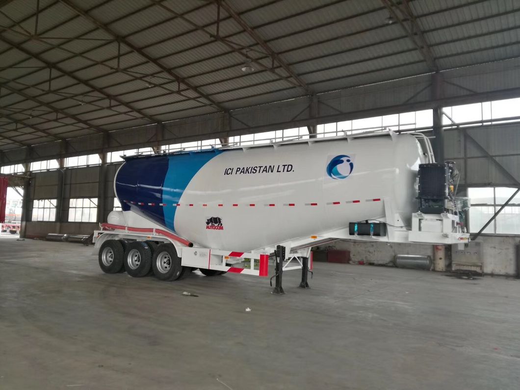 3 Axles Diesel Engine 50cbm Bulk Cement Powder Tank Semi Trailer