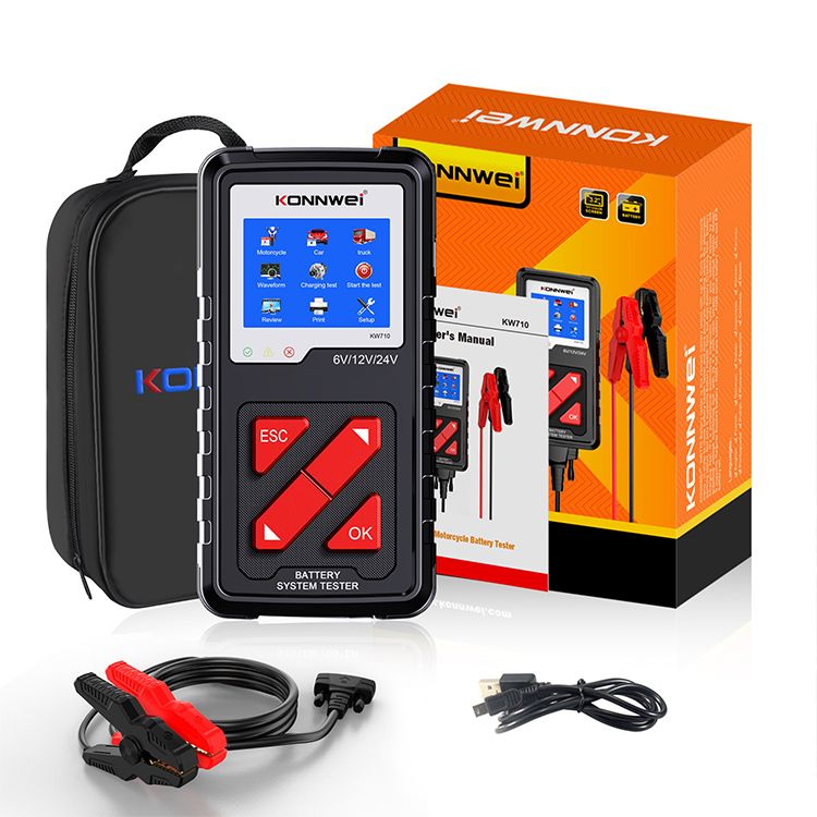 Vehicle Repair Equipment 24V Truck Battery Tester with Printer Multi Language Konnwei Kw710