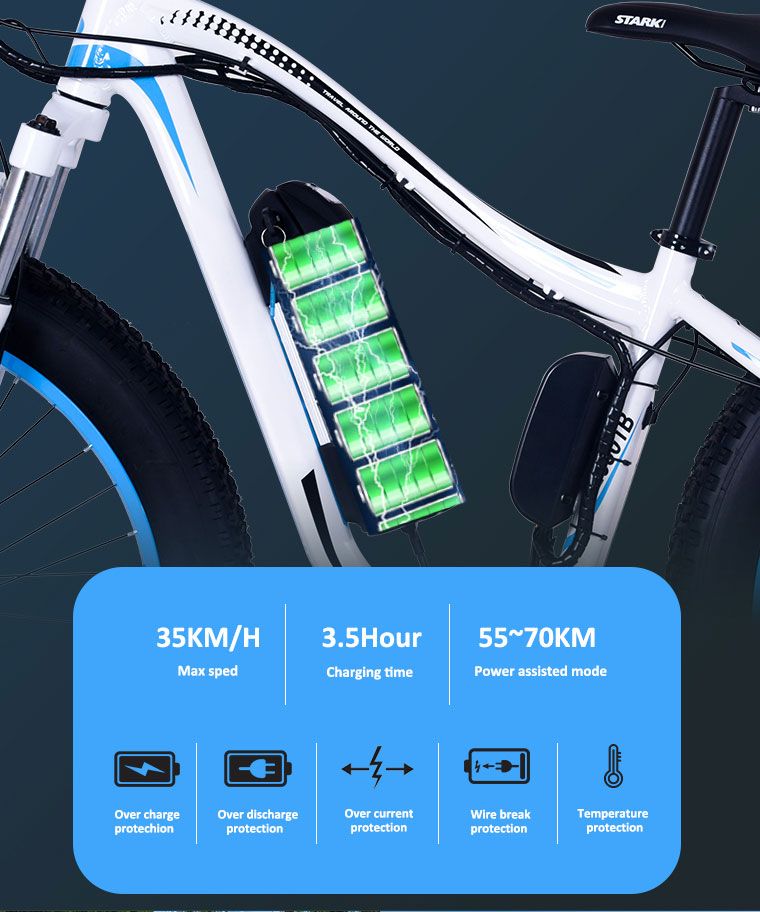 2023 New 26&quot; Full Suspension Electric Mountain Bike with LED Display