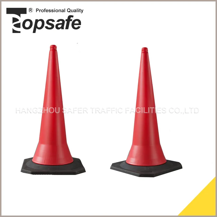 1m 5kg Rubber Base Close Top Traffic Cone