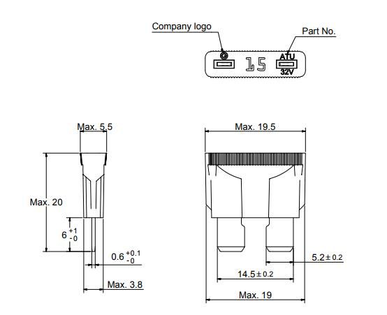 15A 32V Blade Type Standard Automotive Fuse