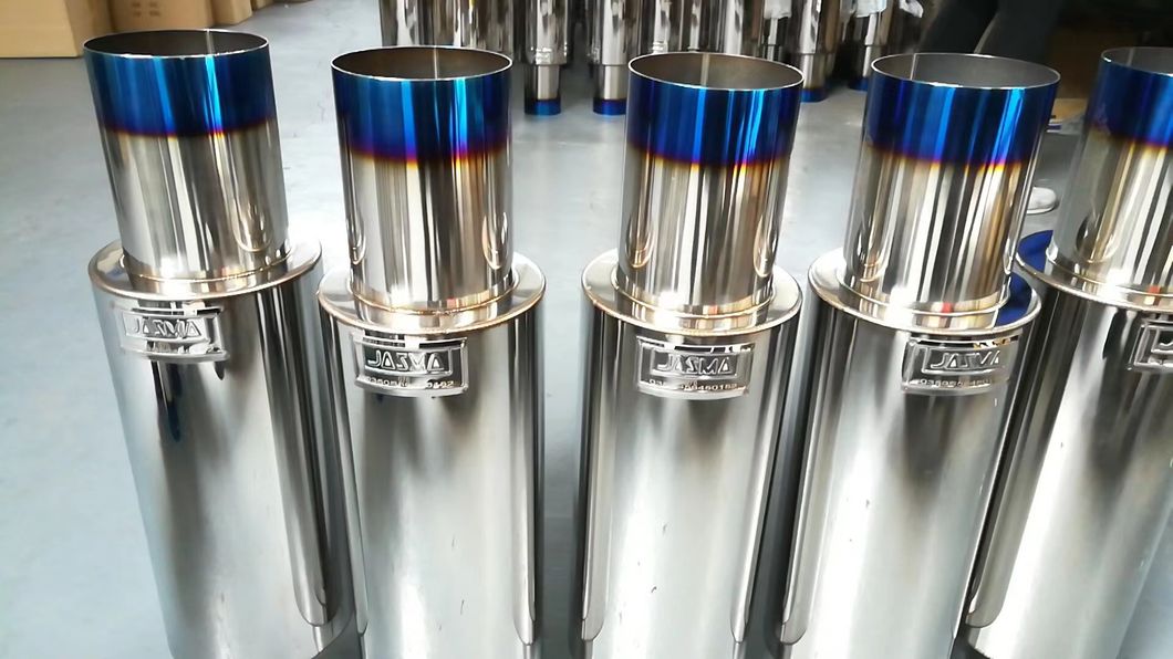 Excellent Quality Stainless Steel Hks Exhaust Muffler Hks with Blue Burnt and Silencer Cap for Exhaust System