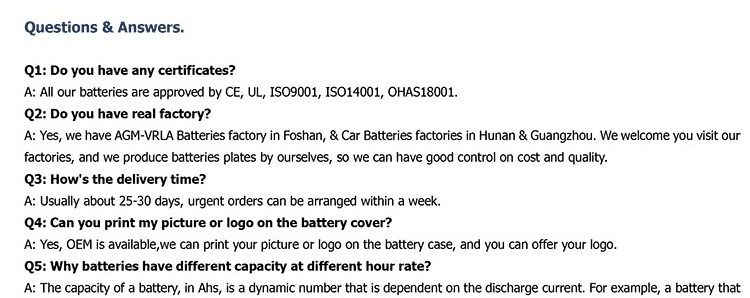 Dry Cell Battery 12V 100ah Car Battery Truck Battery N100