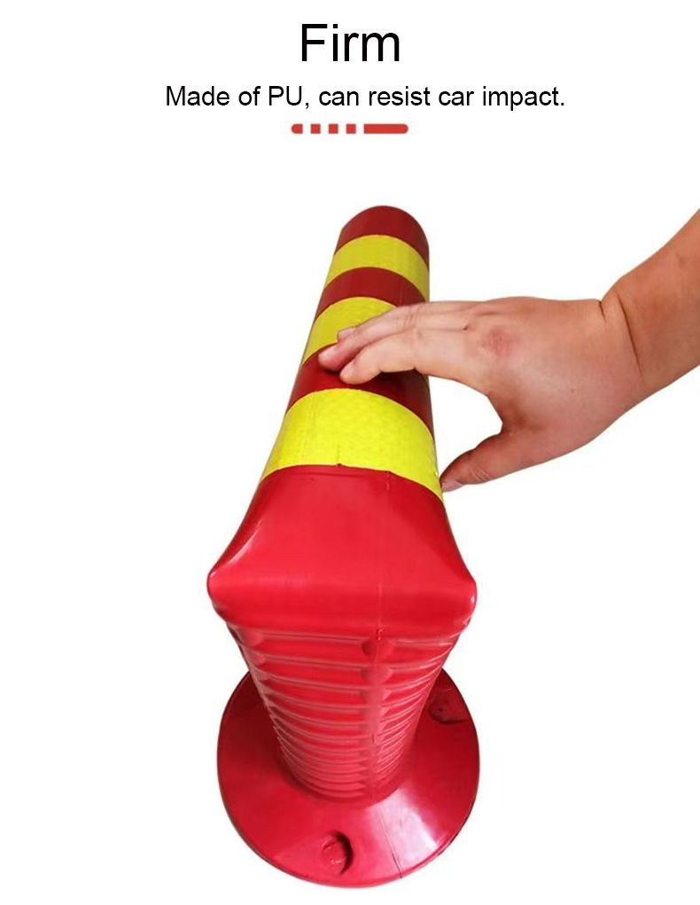 High Visibility PU Warning Flexible Warning Guard 75cm Reflective Traffic Road Column