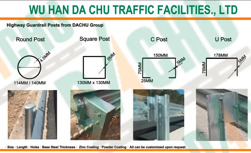 Hot Dip Galvanized W Beam Highway Guardrail Customized Steel Traffic Crash Barrier for Road Safety