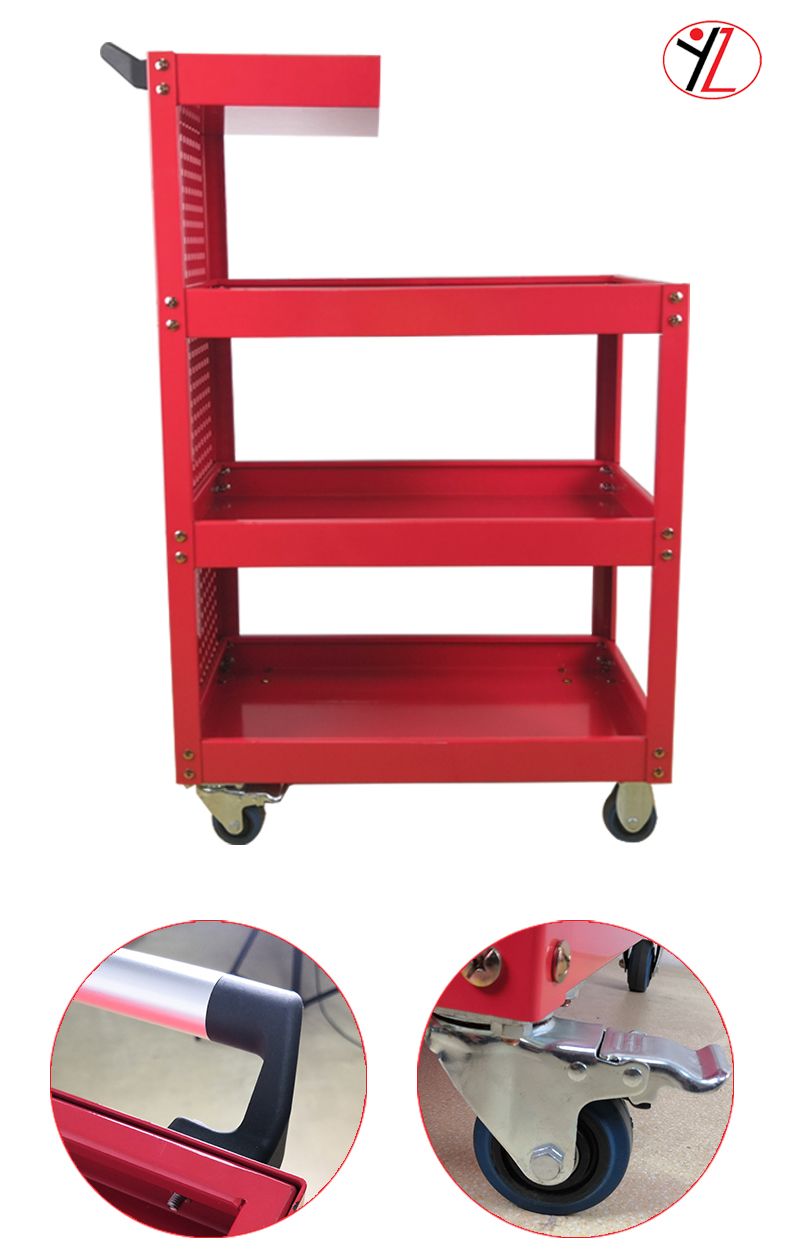 3layer Service Workshop Repair Trolley Wheeled Rolling Tool Cart