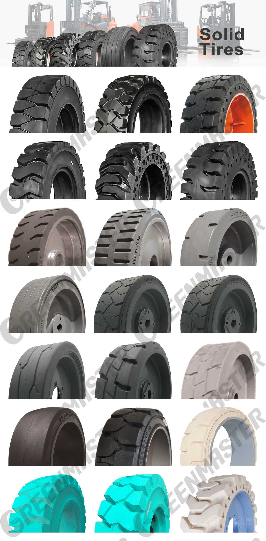 31*5*7 31*6*10 (Instead 10-16.5) 33*6*11 (Instead 12-16.5) High Durability Smooth Sm Traction Tr Tread Press-on Bands (POB) Solid Tyre, Compacted Mould on Tire