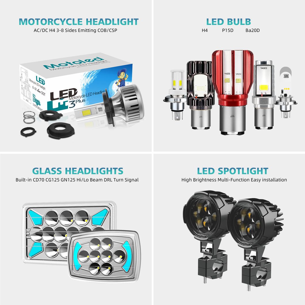 Motoled 5inch Cg125 3030SMD Warm White Built-in LED Headlight with DRL &amp; Flash