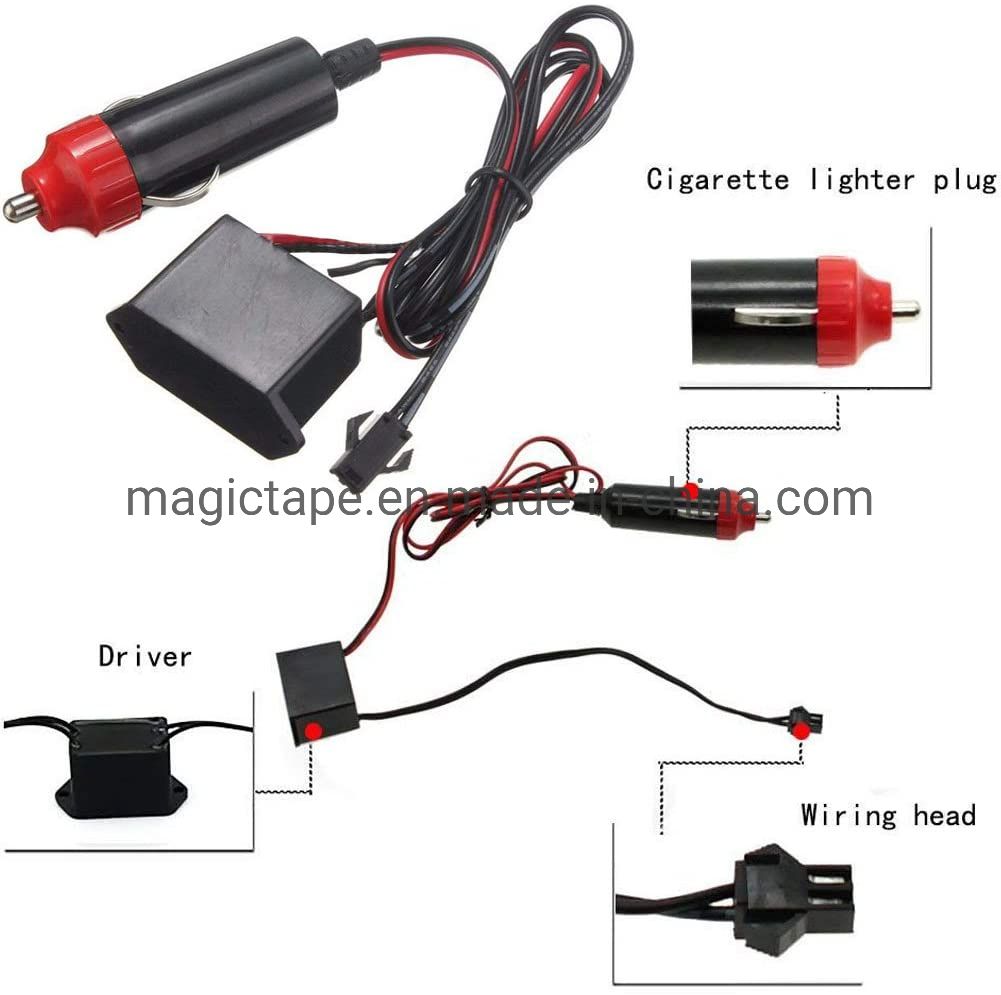 Universal 1m/3m/5m Car Interior Decoration Lighting Strips Garland Wire Rope Tube Line Flexible LED Flashing Neon Light with Cigarette Driver