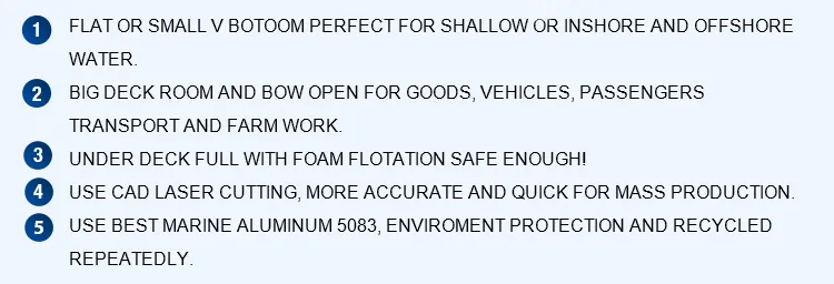 China Manufacturer 10m 33FT Alloy Aluminum/Aluminium Cargo/Speed/Fishing/Motor/Landing Boat/Craft Price for Island Transport