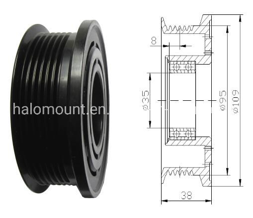Ford Mondeo Auto Cooling Spare Parts Air Conditioning Compressor Parts Clutch Pulley