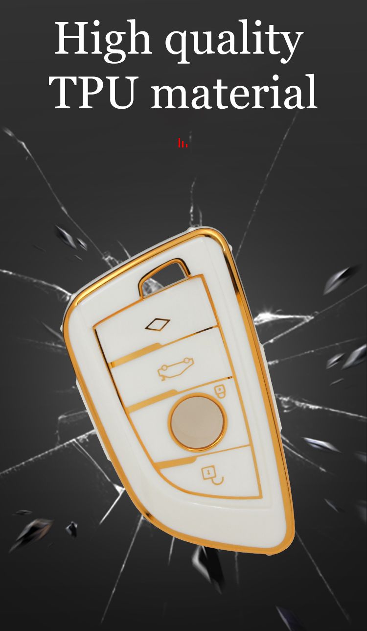 TPU Gold Edge Car Key Cover for VW Promotion Gift