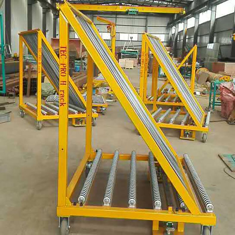 Harp Glass Rack for Sorting Insulated Glass Unit Storage Rack with Casters Working Capacity 1.5ton for Glass Thickness 12mm and 8mm